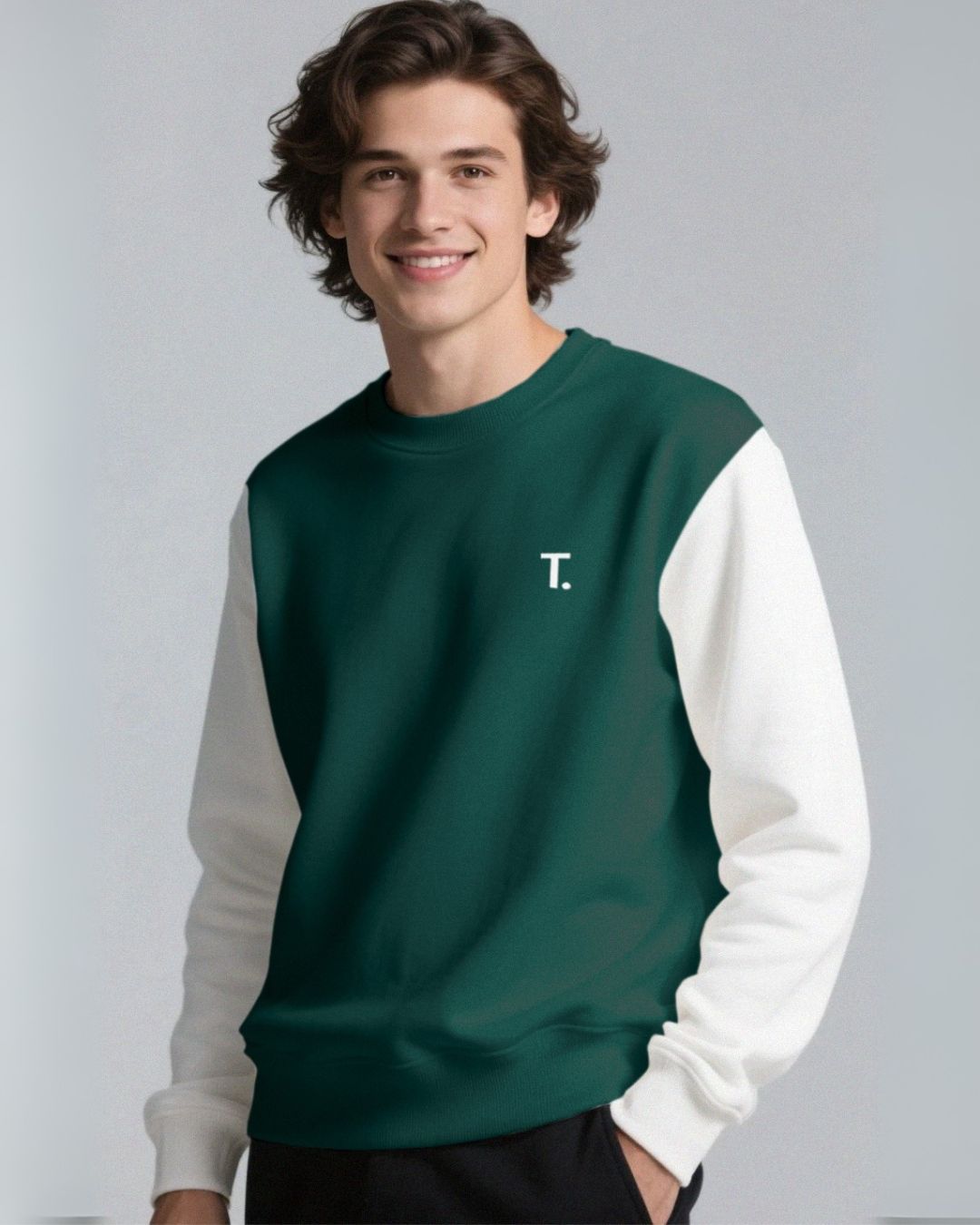 ZWEIFÄRBIGER UNISEX PULLOVER-280g (2)